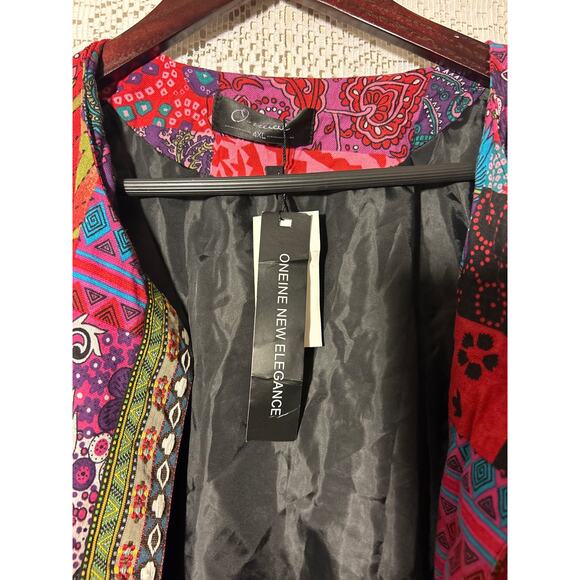 O-nelue Multi-color Jacket/Blazer Women’s 4XL, boho, Cultural Hippie - Picture 3 of 9